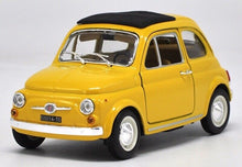 Load image into Gallery viewer, Bburago 1:21 Yellow 1965 500F Classic Vintage Model Toy Diecast Metal Car BN