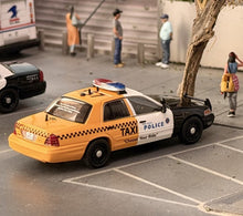 Load image into Gallery viewer, GOC 1:64 Black Yellow Crown Victoria CV DUI Police Model Diecast Metal Car New Collection
