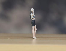 Load image into Gallery viewer, 1:64 Painted Figure Model Miniature Resin Diorama Sand Cap Girl Mini Skirt Lady