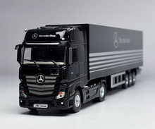 Load image into Gallery viewer, TM 1:64 Black Benz Actros Tractor Container Truck Model Diecast Metal Car New