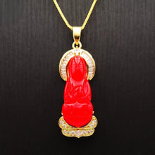 Load image into Gallery viewer, Nature Jade Guanyin Pendant Necklace Gift Jewelry charm Blessing Fortune New aa