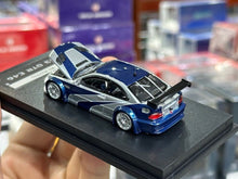 Load image into Gallery viewer, MJ 1:64 NFS Silver Blue M3 GTR E46 Coupe Sports Model Diecast Metal Car New Collection