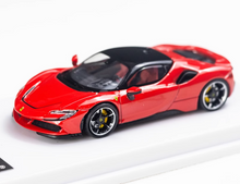 Load image into Gallery viewer, MJ 1:64 Red SF90 Hard Top Racing Sports Model Diecast Metal Car New Collection