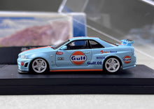 Load image into Gallery viewer, Fuji 1:64 Blue Gulf Skyline GTR R34 Z-Tune Sports Model Diecast Metal Car New Collection