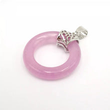 Load image into Gallery viewer, Nature Jade Ring Round Pendant Necklace Gift Jewelry charm Blessing Fortune c