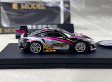 Load image into Gallery viewer, EM 1:64 Black Sunflower 911 GT3 RS Sports Model Diecast Metal Car New Collection