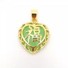 Load image into Gallery viewer, Nature Jade Heart Pendant Necklace Gift Jewelry charm Blessing Fortune Lucky k