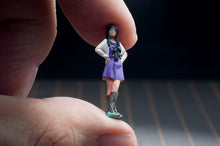 Load image into Gallery viewer, 1:64 Painted Figure Model Miniature Resin Diorama Sand Stand Purple Dress Girl