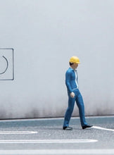 Load image into Gallery viewer, 1:64 Painted Figure Mini Model Toy Miniature Car Scenes Resin Blue Worker Man