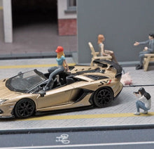Load image into Gallery viewer, 1:64 Painted Figure Mini Model Toy Miniature Car Scenes Resin Hot sitting girl