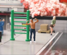 Load image into Gallery viewer, 1:64 Painted Figure Mini Model Miniature Car Scenes Resin Toy Muscle Fitness Man