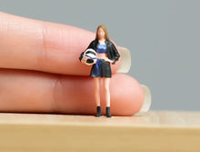 Load image into Gallery viewer, 1:64 Painted Figure Model Miniature Resin Diorama Toy Sand Helmet Girl Standing
