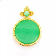 Load image into Gallery viewer, Nature Jade Reunion Round Pendant Necklace Gift Jewelry charm Blessing Lucky