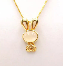 Load image into Gallery viewer, Nature Jade Cute Bunny Pendant Necklace Gift Jewelry charm Blessing Lucky New g