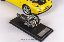 Load image into Gallery viewer, Polar Master 1:18 Yellow RX7 FD Spirit R Engine Sport Model Diecast Metal Car
