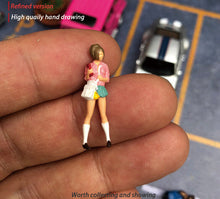 Load image into Gallery viewer, 1:64 Painted Figure Mini Model Miniature Resin Diorama Pretty Girl Mini Skirt P