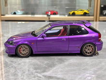 Load image into Gallery viewer, MH 1:18 Purple Civic Type R EK9 B16B Vtec Engine Model Diecast Metal Car New Collection