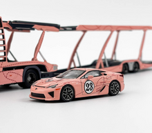 Load image into Gallery viewer, 1:64 Pink Actros Gigaspace 4x2 Trailer Truck LFA #23 Model Diecast Metal Car