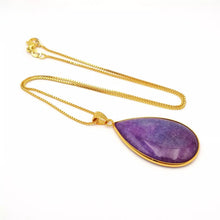 Load image into Gallery viewer, Nature Jade Purple Drop Pendant Necklace Gift Jewelry charm Blessing Fortune