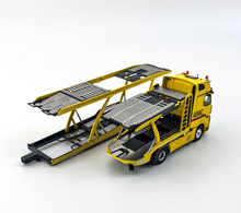 Load image into Gallery viewer, 1:64 Yellow ADAC Actros Gigaspace 4x2 Trailer Truck Model Diecast Metal Car