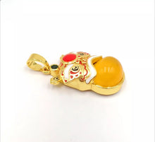 Load image into Gallery viewer, Nature Jade Traditional Lion Pendant Necklace Gift Jewelry charm Blessing Orang