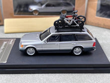 Load image into Gallery viewer, Mortal 1:64 Benz S124 E300 Wagon Roof Bicycle Classic Model Diecast Metal Car New