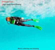 Load image into Gallery viewer, 1:64 Painted Figure Mini Model Miniature Resin Diorama Toy Diving Equipment Lady