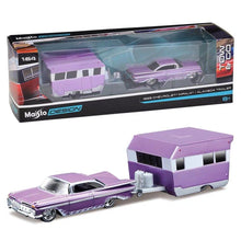 Load image into Gallery viewer, Maisto 1:64 1959 Impala Alameda Traveler Trailer Tow & Go Model Metal Car BN
