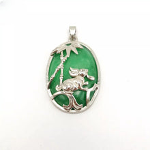 Load image into Gallery viewer, Nature Jade Bamboo Rabbie Pendant Necklace Gift Jewelry charm Blessing Lucky S