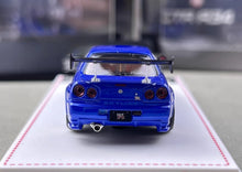 Load image into Gallery viewer, FH 1:64 Blue Carbon Skyline GTR R34 Z-Tune Sports Model Diecast Metal Car New Collection