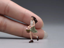Load image into Gallery viewer, 1:64 Painted Figure Model Miniature Resin Diorama Toy Sand Running Girl Lady