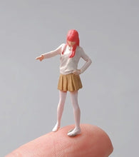 Load image into Gallery viewer, 1:64 Painted Figure Mini Model Miniature Resin Diorama Sand Pink Hair Girl Toy New