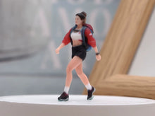 Load image into Gallery viewer, 1:64 Painted Figure Model Miniature Resin Diorama Toy Sand Hiking Lady Cool Girl