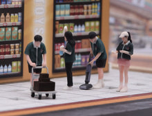 Load image into Gallery viewer, 1:64 Painted Figure Model Miniature Resin Sand Diorama Supermarket Staffs Set