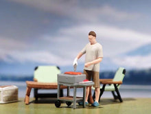 Load image into Gallery viewer, 1:64 Painted Figure Model Miniature Resin Diorama Sand Camping Outdoor Barbecue Collection