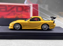 Load image into Gallery viewer, Mortal 1:64 Yellow RX-7 FD Veilside Sports Model Diecast Metal Car New Collection