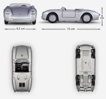 Load image into Gallery viewer, WELLY 1:24 Silver 550 Spyder Convertible Sports Model Diecast Metal Car
