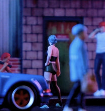 Load image into Gallery viewer, 1:64 Painted Figure Mini Model Miniature Resin Diorama Toy Blue Hair Beauty Girl