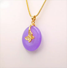 Load image into Gallery viewer, Nature Purple Jade Butterfly Pendant Necklace Gift Jewelry charm Blessing Luck G