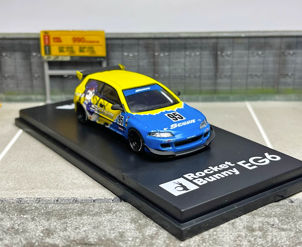 HKM 1:64 JDM Civic EG6 Spoon Hatchback Racing Sports Model