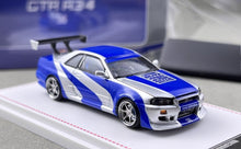 Load image into Gallery viewer, FH 1:64 NFS Silver Skyline GTR R34 C West Sports Model Diecast Metal Car New Collection