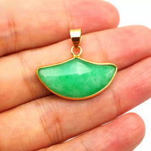 Load image into Gallery viewer, Nature Jade Fan Shape Pendant Necklace Gift Jewelry charm Blessing Lucky New