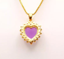 Load image into Gallery viewer, Nature Jade Purple Heart Pendant Necklace Gift Jewelry charm Blessing Lucky New