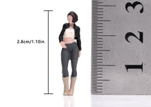 Load image into Gallery viewer, 1:64 Painted Figure Model Miniature Resin Sand Cool Girl Pretty Lady in Black