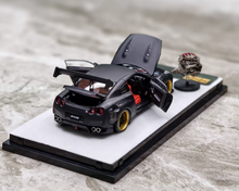 Load image into Gallery viewer, PGM 1:64 Black GTR R35 Rocket Bunny Engine Sports Model Diecast Metal Car New Collection