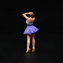 Load image into Gallery viewer, 1:64 Painted Figure Model Miniature Resin Diorama Sand Purple Tutu Skirt Girl New