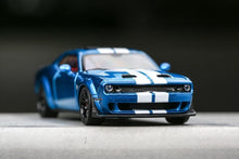 Load image into Gallery viewer, SH 1:64 Blue Stripe Challenger SRT Muscle Hellcat Model Diecast Metal Car New Collection