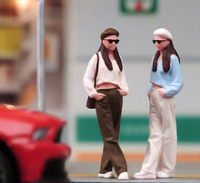 Load image into Gallery viewer, 1:64 Painted Figure Model Miniature Resin Diorama Sand Beret Hat Girl Lady Chill