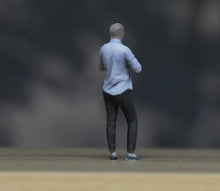 Load image into Gallery viewer, 1:64 Painted Figure Model Miniature Resin Diorama Sand Toy Button-up Man Stand