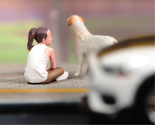 Load image into Gallery viewer, 1:64 Painted Figure Model Miniature Resin Diorama Sand Kid Girl Sitting Child